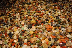 The picture shows stones used in magical practices.