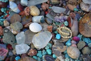 The photo shows the stones used in voodoo love spells.