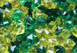 In the photo we see the crystals in green color.