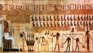 The picture shows an Egyptian ritual.